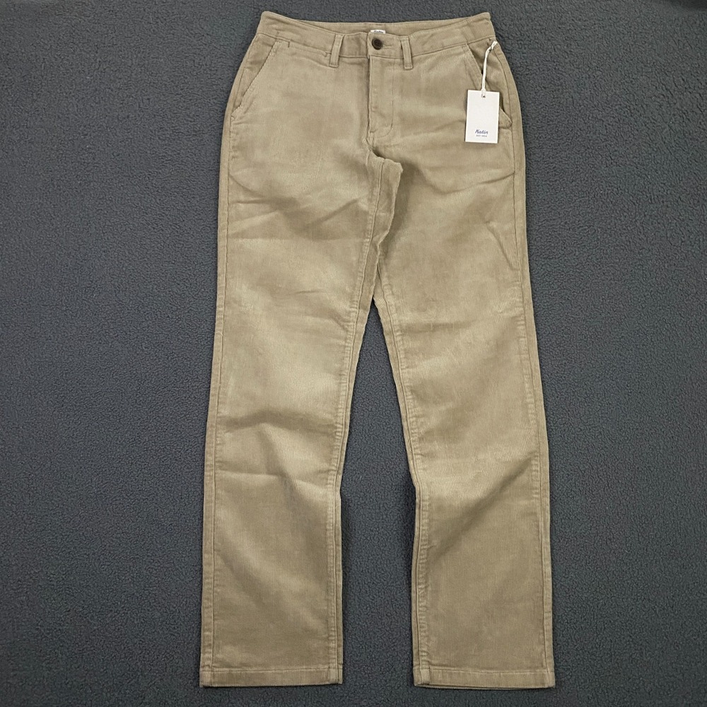 Katin Corey Corduroy Pant Mens 29x32 Slim Straight Chino Aluminum Beige